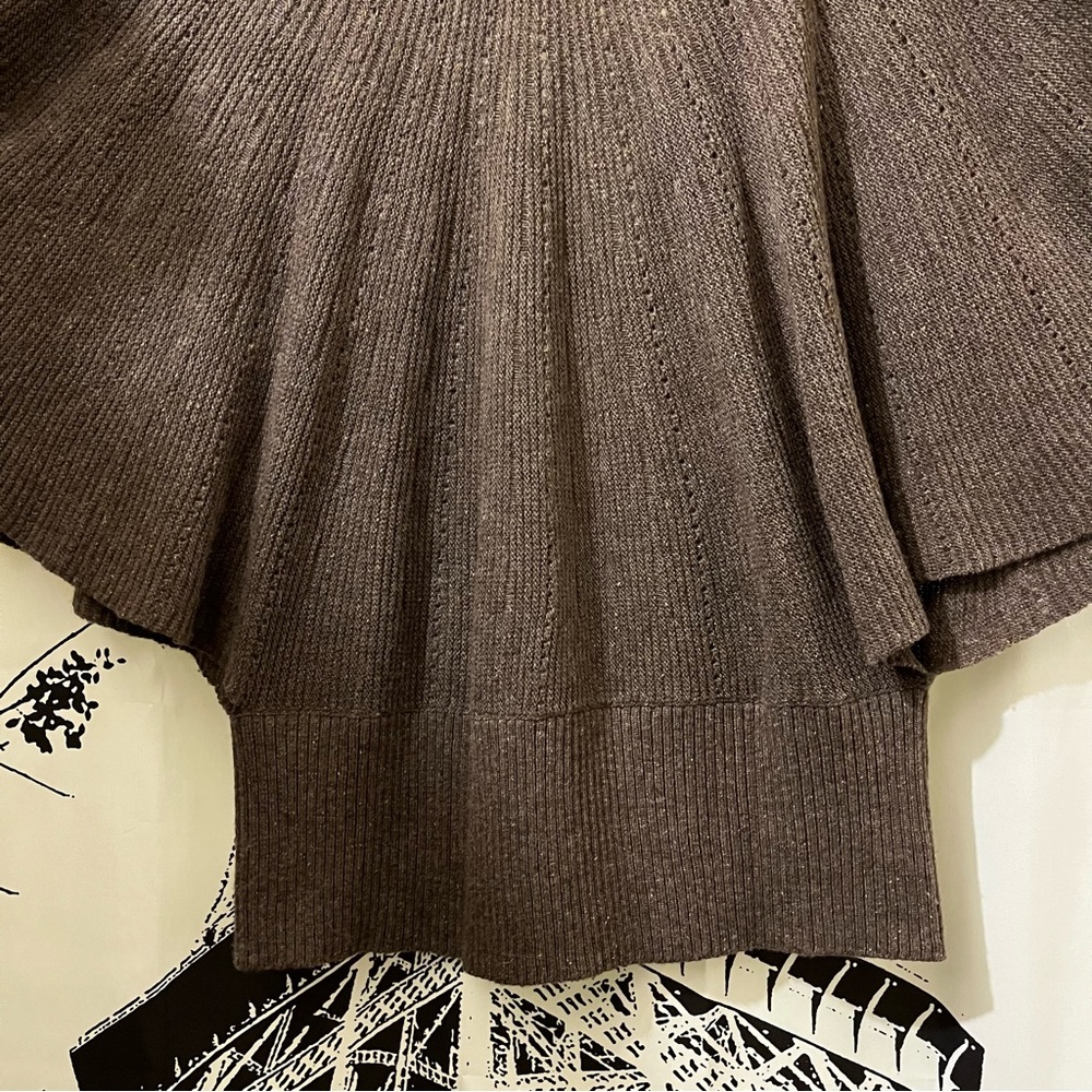Moth Cardigan Sweater Wide Bell Sleeves 2 Button Closure Boho Festival Brown XL - Picture 9 of 12